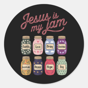 Jesus ist meine Jam Faith Hope Liebe beten Peace J Runder Aufkleber