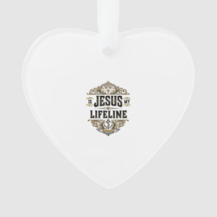 Jesus ist meine Lebenslinie Vintage-Christen-Shirt Ornament