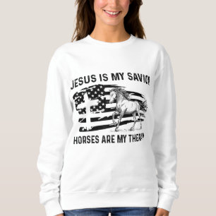 Jesus ist meine Retter Pferde sind meine Therapie Sweatshirt