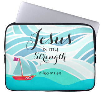 Jesus ist meine Stärke Laptopschutzhülle