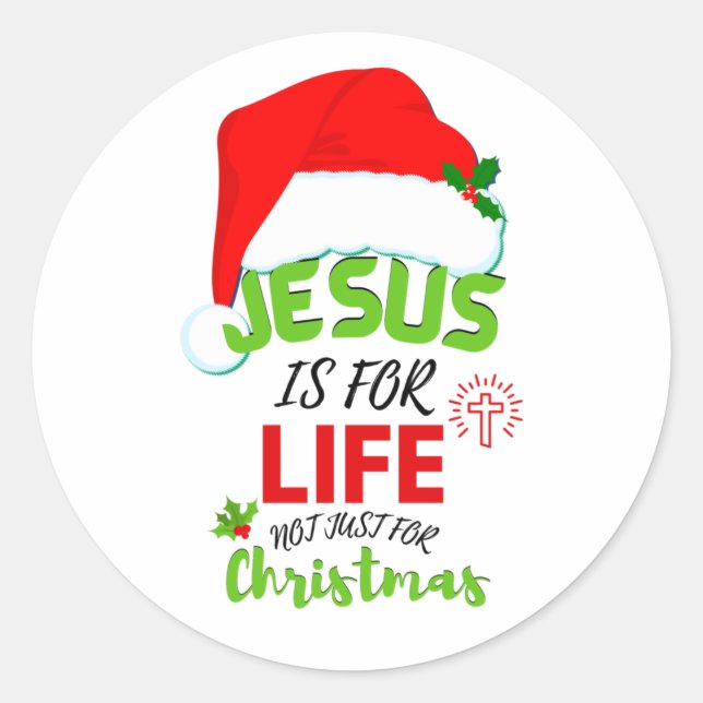 JESUS IST NICHT nur zu Weihnachten ein Leben Runder Aufkleber (Vorderseite)
