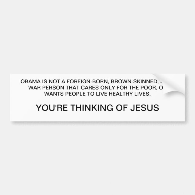 Jesus ist NICHT Obama Autoaufkleber (Vorne)