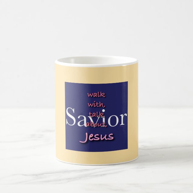 Jesus ist Retter blassgelber Christlicher Kaffee T Kaffeetasse (Mittel)