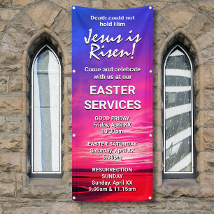 JESUS IST RISEN Custom Oaster CHURCH SERVICES Banner