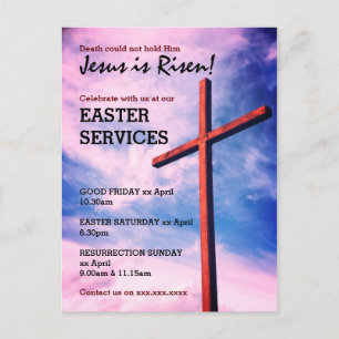 Jesus ist Risen EASTER CHURCH-DIENSTLEISTUNGEN maß Einladungspostkarte