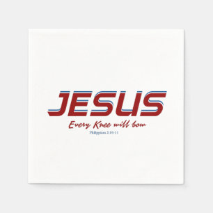 Jesus Jedes Knie beugt den Philippinen 2:10-11 Serviette