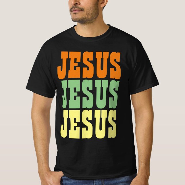JESUS JESUS JESUS TYPOGRAPHY T-Shirt (Vorderseite)