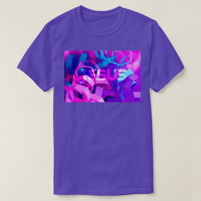 JESUS Jesus Labrador Pink Lila Blue Design T-Shirt (Design vorne)