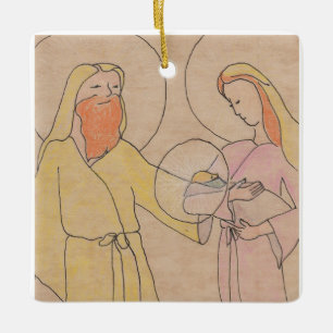 Jesus Joseph und Maria Keramikornament
