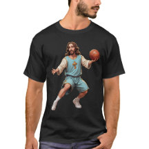jésus jouant t-shirt basket