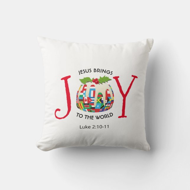 JESUS JOY TO THE WORLD Christlich Christmas Kissen (Vorderseite)