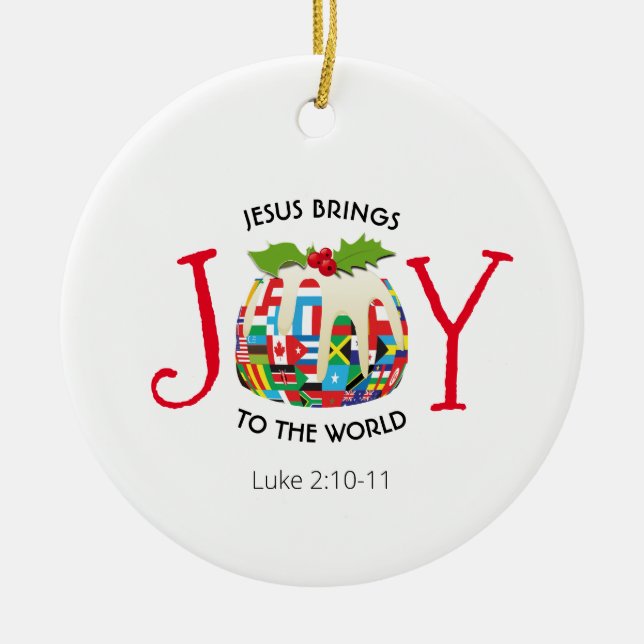JESUS | JOY TO THE WORLD | CHRISTLICH | Weihnachte Keramik Ornament (Vorne)