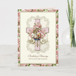 Jesus Jungfrau Maria Blumen Rosen Religiöse Karte