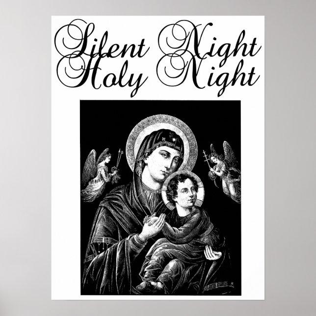 Jesus Jungfrau Mary Silent Night Weihnachtskunst Poster (Vorne)