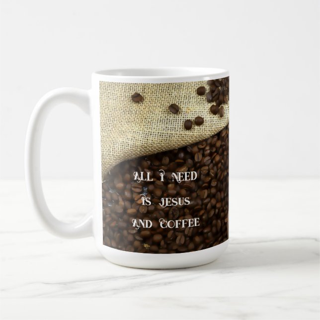 Jesus & Kaffee - 15 oz. Mug Kaffeetasse (Links)
