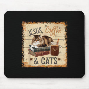 Jesus Kaffee Katzen Lustiges Süßes Design Jesus Fa Mousepad