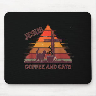 Jesus Kaffee Katzen Lustiges Süßes Design Jesus Fa Mousepad