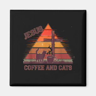 Jesus Kaffee Katzen Lustiges Süßes Design Jesus Li Magnet