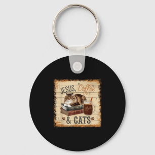 Jesus Kaffee Katzen Lustiges Süßes Design Jesus Li Schlüsselanhänger