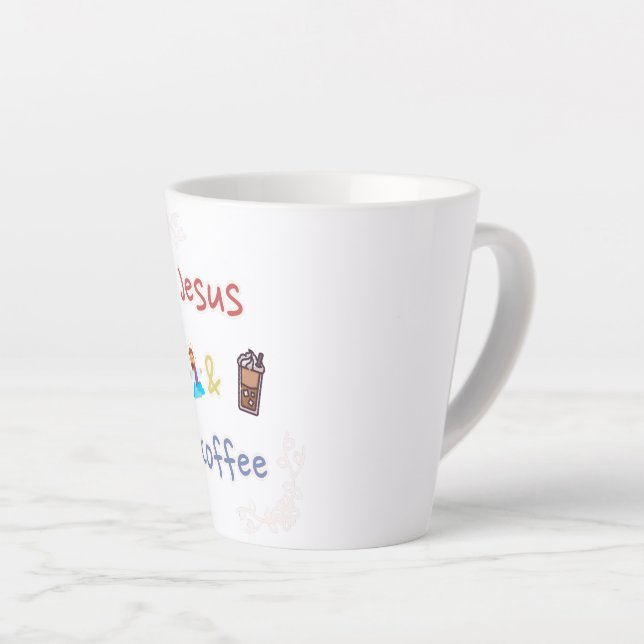 Jesus + Kaffee Latte Tasse (Rechte Ecke)