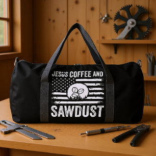 Jesus Kaffee Sägemehl USA-Flagge Duffle Bag