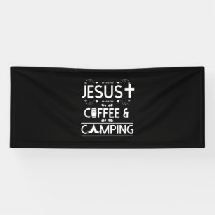 Jesus Kaffee und Camping Banner