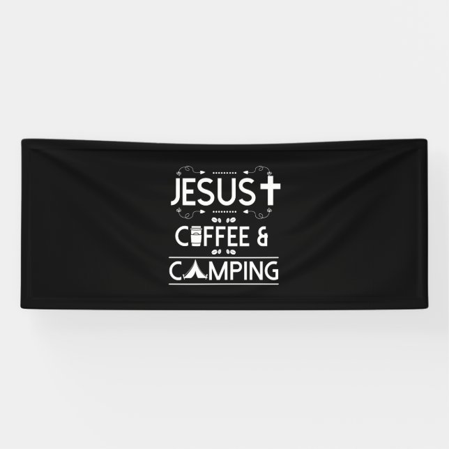 Jesus Kaffee und Camping Banner (Horizontal)