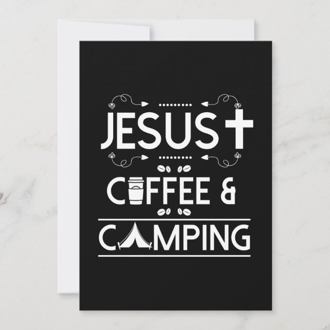 Jesus Kaffee und Camping Einladung (Vorderseite)