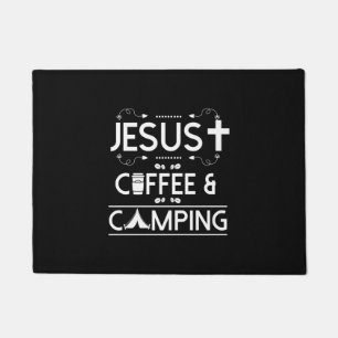 Jesus Kaffee und Camping Fußmatte