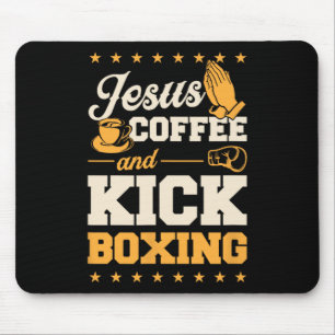 Jesus Kaffee und Kickboxen Lustig Süße Christin K Mousepad