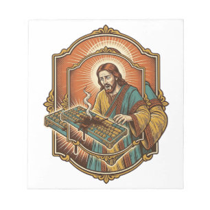 Jesus Kaffee verschüttet Mechanische Tastatur Kapu Notizblock