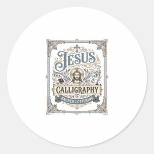 Jesus-Kalligrafie Heilige Beschriftung Jesus Kalli Runder Aufkleber