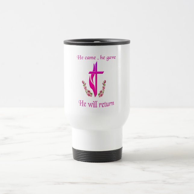 Jesus kam und er kehrt zurück reisebecher (Mittel)