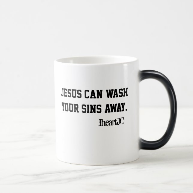 Jesus kann Ihre Sünden weg waschen Verwandlungstasse (Rechts)