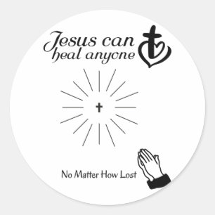 Jesus kann jeden heilen runder aufkleber