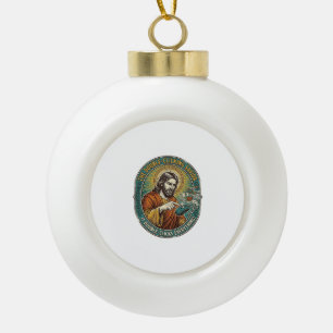 Jesus kaputte Doppelklick-Maus IT-Büro-Technik  Keramik Kugel-Ornament
