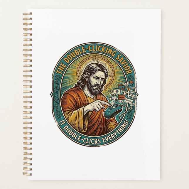 Jesus kaputte Doppelklickmaus IT Büro Tech  Planer (Vorderseite)