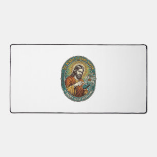 Jesus kaputte Doppelklickmaus IT Büro Tech Schreibtischunterlage