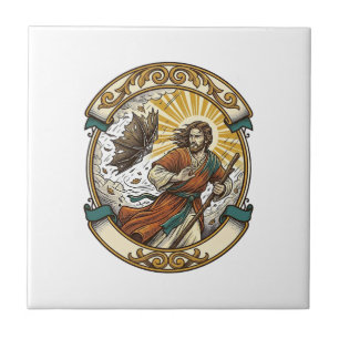 Jesus kaputter Regenschirm umgeblasen Windiger Stu Fliese