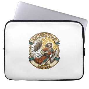 Jesus kaputter Regenschirm umgeblasen Windiger Stu Laptopschutzhülle