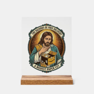 Jesus Karton Papierausschnitt Finger Schmerz Humor Acrylschild