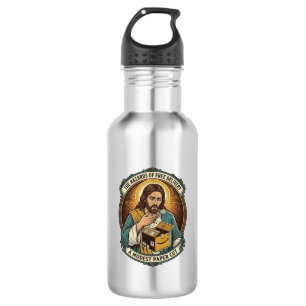 Jesus Karton Papierausschnitt Finger Schmerz Humor Edelstahlflasche