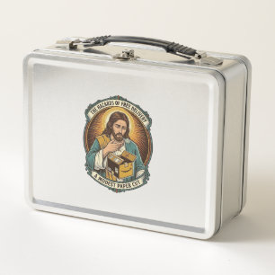 Jesus Karton Papierausschnitt Finger Schmerz Humor Metall Brotdose