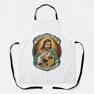 Jesus Karton Papierausschnitt Finger Schmerz Humor Schürze