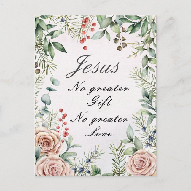 Jesus, kein größeres Geschenk, keine größere Liebe Postkarte (Vorderseite)
