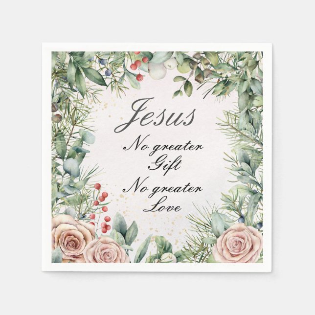 Jesus, kein größeres Geschenk, keine größere Liebe Serviette (Vorderseite)
