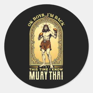 Jesus kennt Muay Thai Boxen Kickboxen Mma Runder Aufkleber