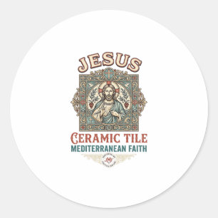 Jesus Keramikfliese Mittelmeer Glaube Jesus Keram Runder Aufkleber