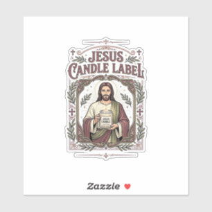 Jesus Kerzenlabel Jesus Kerze Christlicher Glaube  Aufkleber