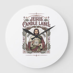Jesus Kerzenlabel Jesus Kerze Christlicher Glaube Große Wanduhr